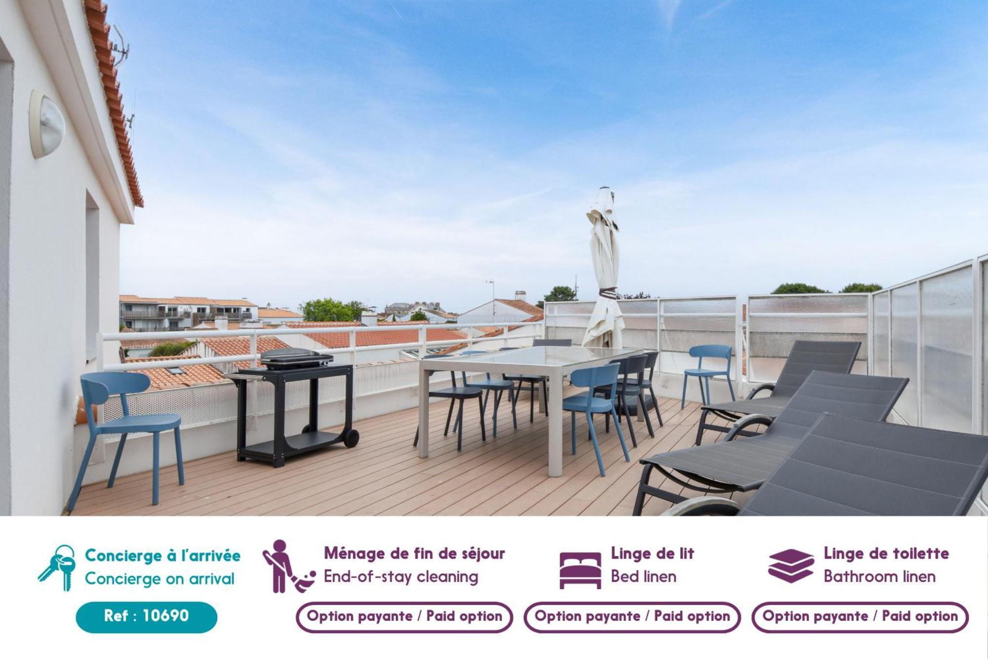 Appart Pour 8 Au Coeur De Noirmoutier - Terrasse Esterno foto